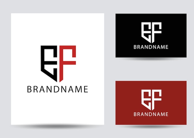 Modern monogram initial letter ef logo design template