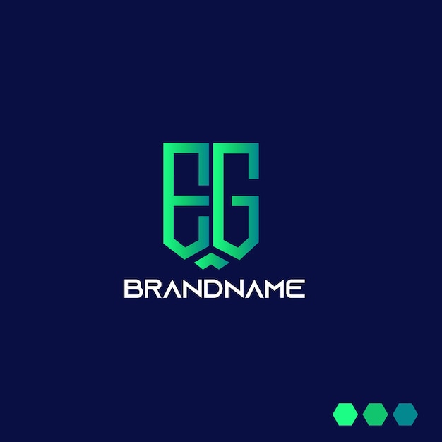 Modern monogram initial letter eg logo template