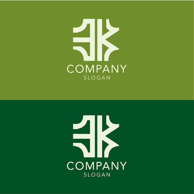 Modern monogram initial letter ek logo template