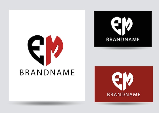 Modern monogram initial letter em logo design template