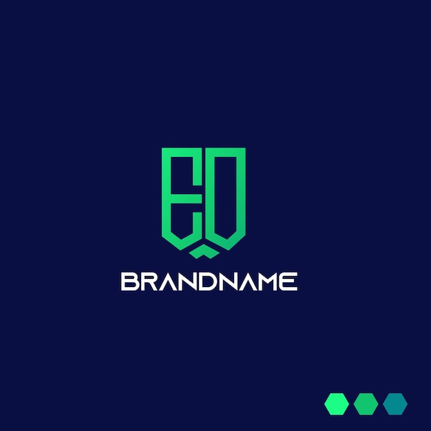 Vector modern monogram initial letter eo logo template