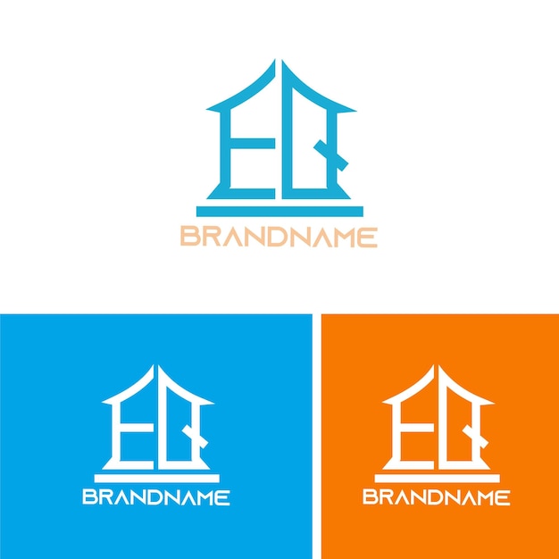 Modern monogram initial letter eq logo design template