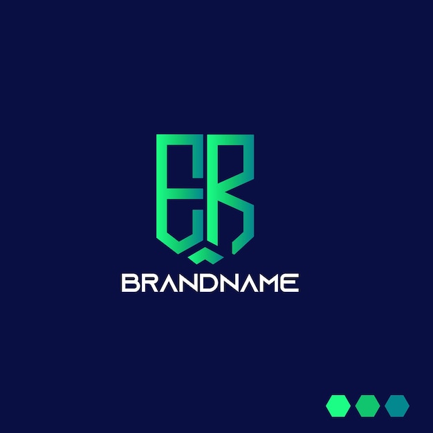 Modern monogram initial letter er logo template