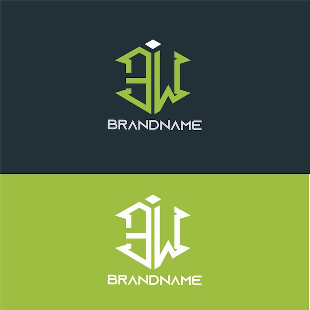 Vector modern monogram initial letter ew logo design template