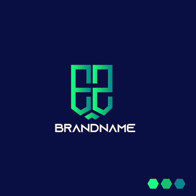 Modern monogram initial letter EZ logo template