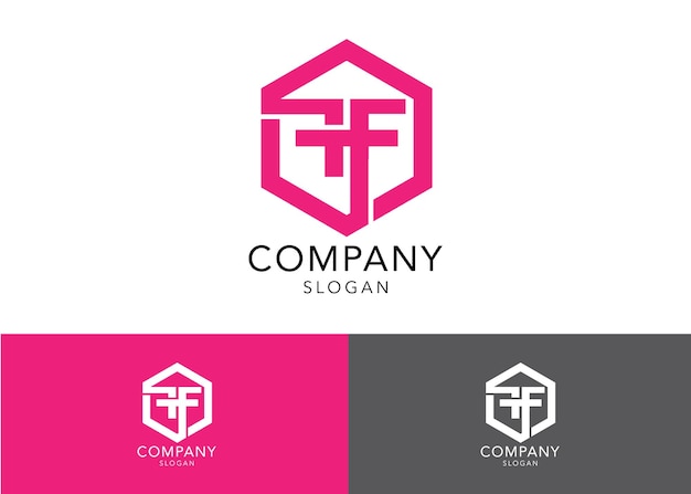 Modern monogram initial letter ff logo template