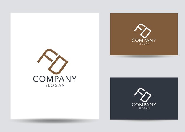 Modern monogram initial letter fo logo design template