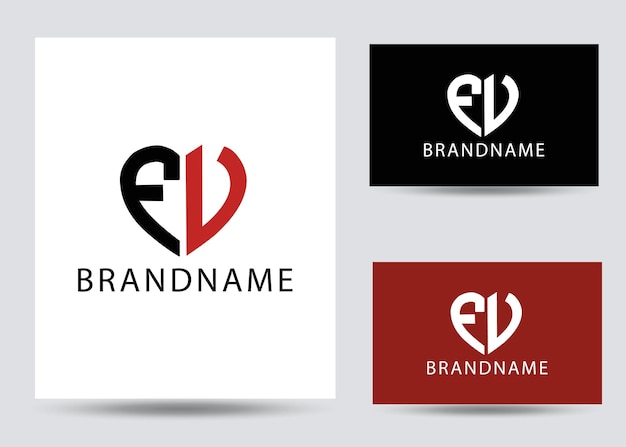 Modern monogram initial letter fv logo design template