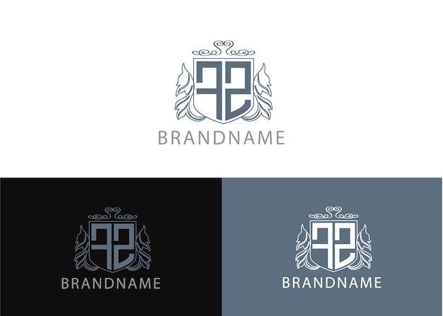 Modern monogram initial letter fz logo design template