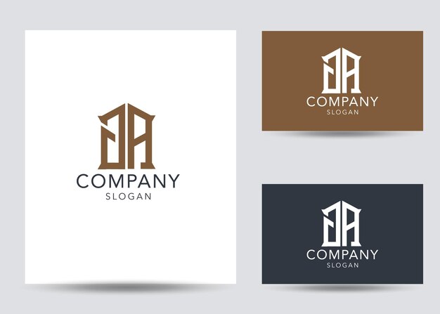 Modern monogram initial letter ga logo design template