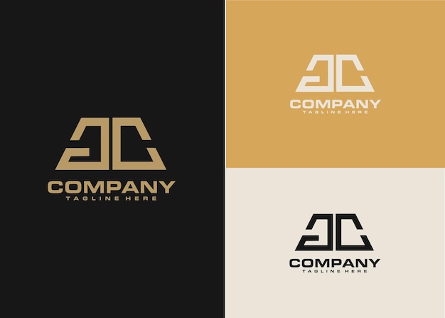 Modern monogram initial letter gc logo design template