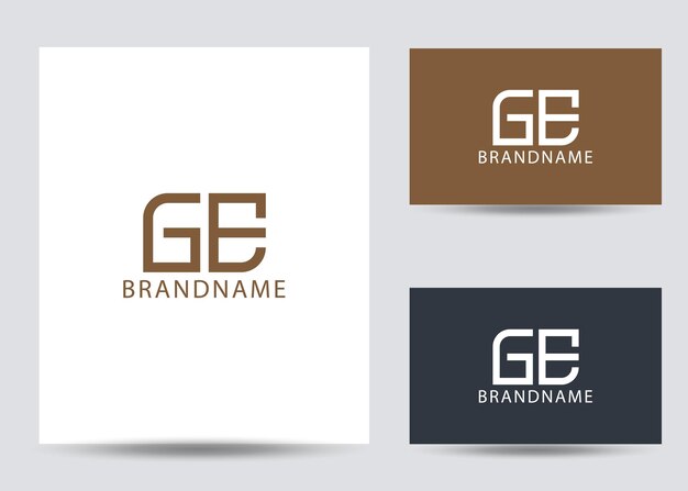 Modern monogram initial letter ge logo design template