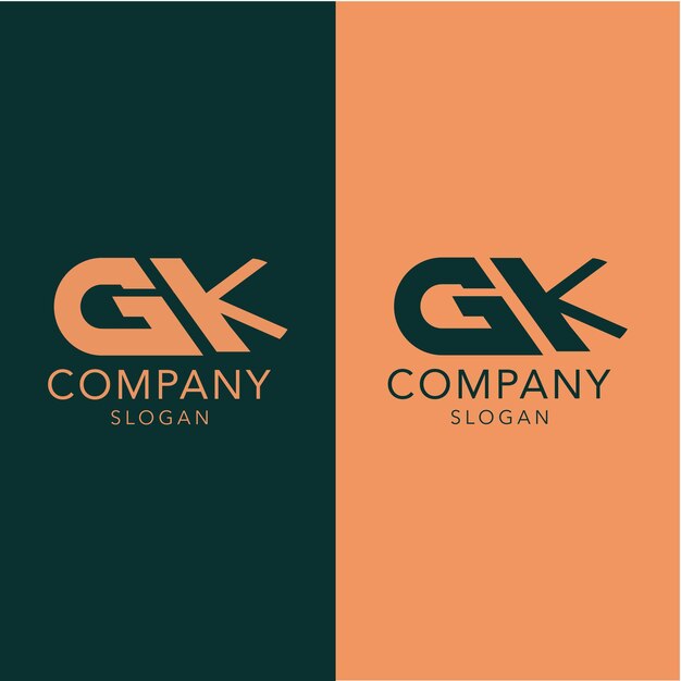 Vector modern monogram initial letter gk logo design template