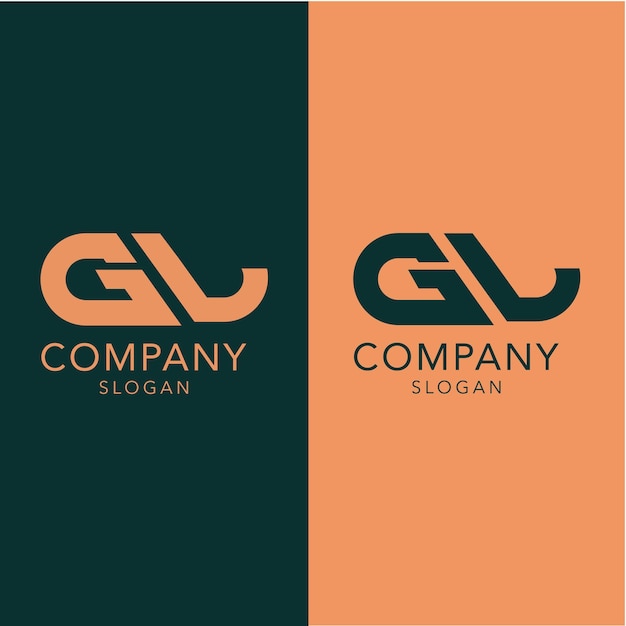 Modern monogram initial letter gl logo design template