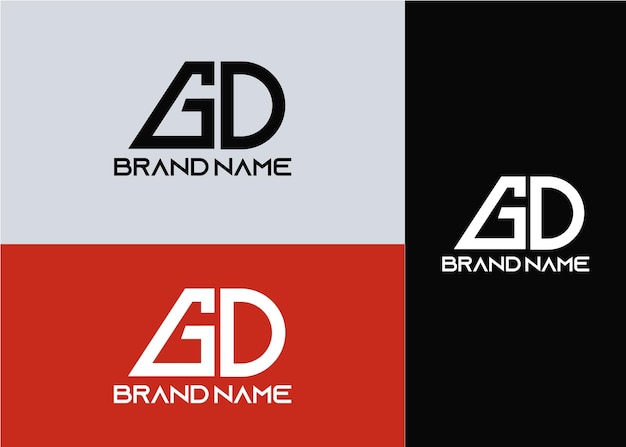 Modern monogram initial letter go logo design template