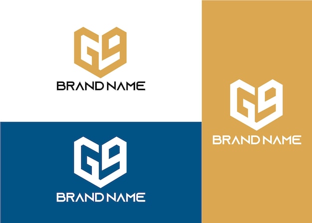 Modern monogram initial letter gp logo template