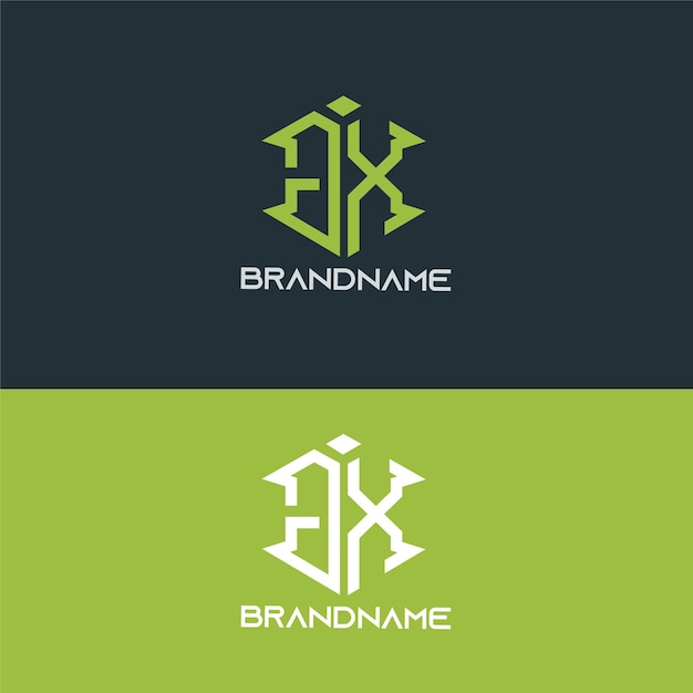 Modern monogram initial letter gx logo design template
