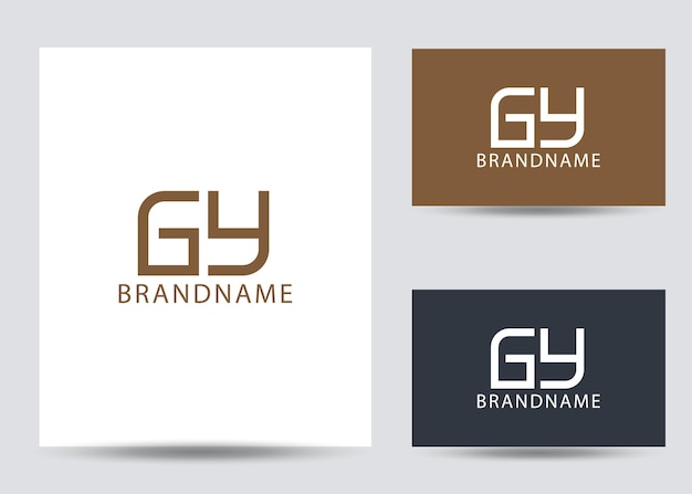 Modern monogram initial letter gy logo design template