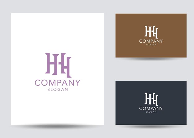 Modern monogram initial letter hh logo design template