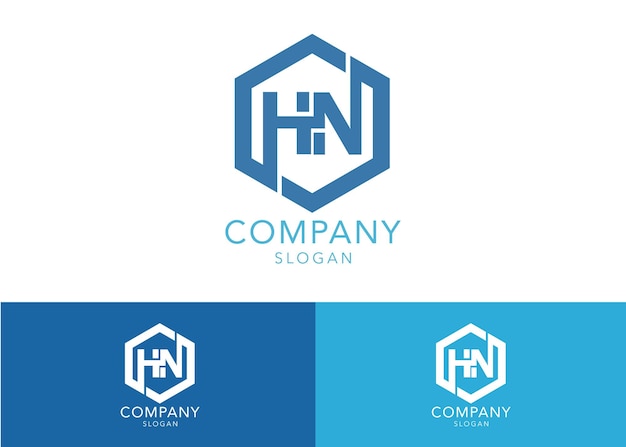 Vector modern monogram initial letter hn logo design template