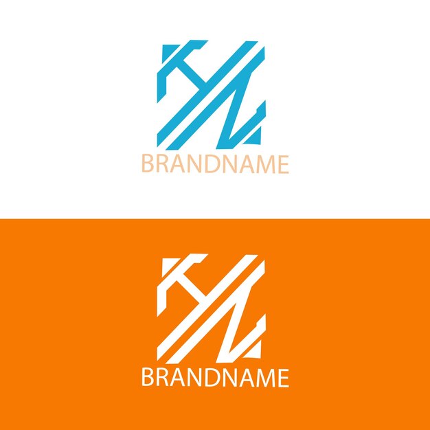 Modern monogram initial letter hn logo design template