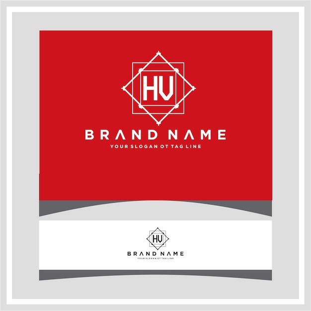 Vector modern monogram initial letter hv logo template