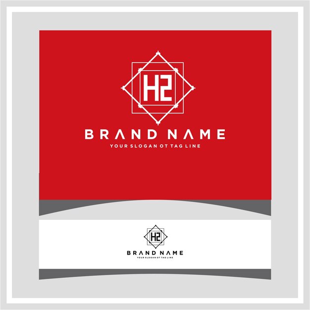 Vector modern monogram initial letter hz logo template