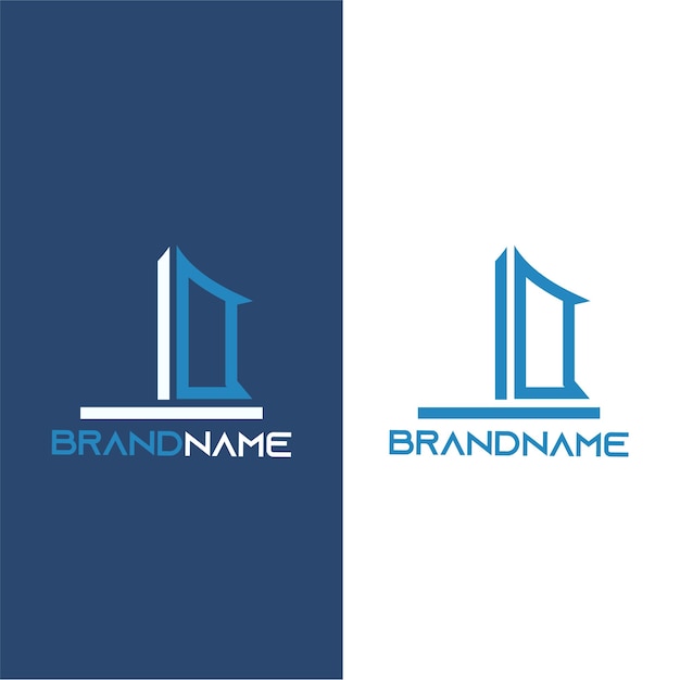 Modern monogram initial letter id logo design template