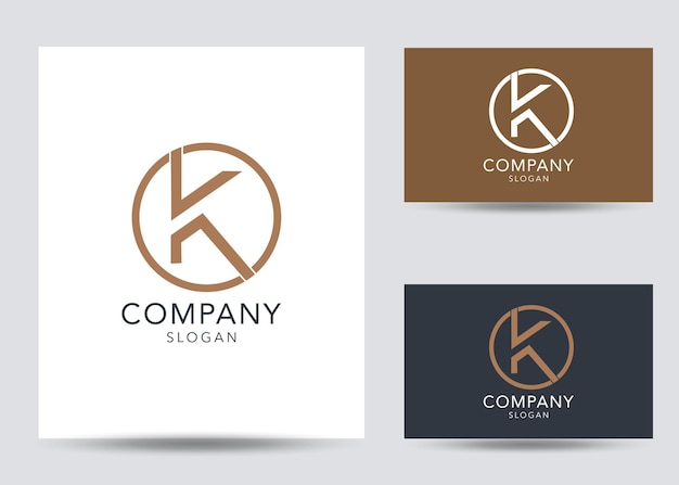 Modern monogram initial letter k logo design template