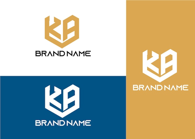 Modern monogram initial letter ka logo design template