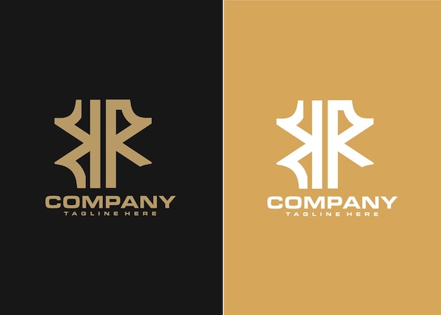 Vector modern monogram initial letter kr logo template