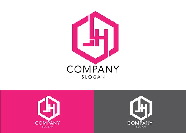 modern monogram initial letter lh logo design template