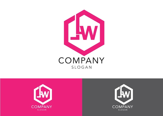 Modern monogram initial letter lw logo design template