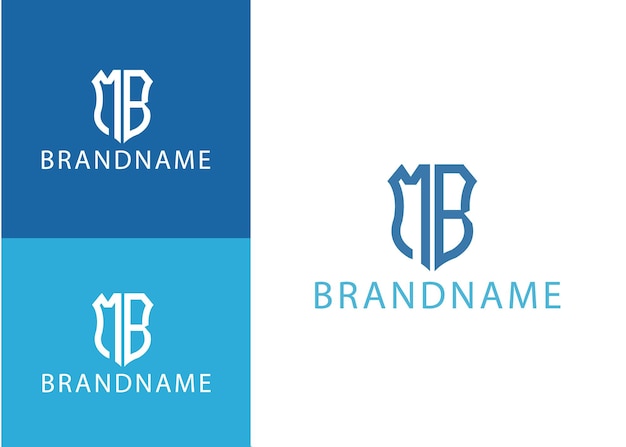 Modern monogram initial letter mb logo design template