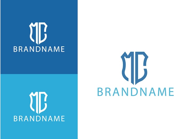 Modern monogram initial letter mc logo design template