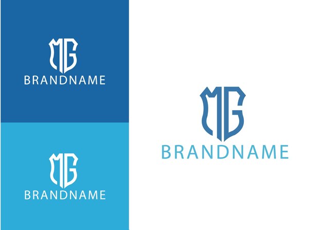 Modern monogram initial letter mg logo design template