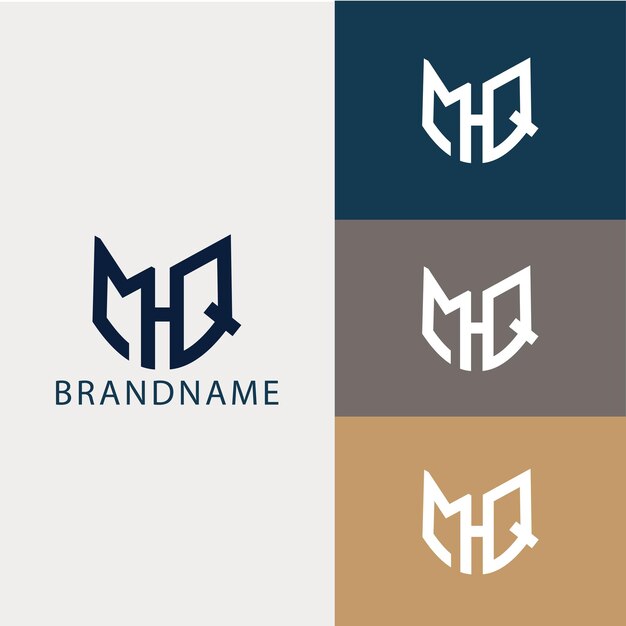 Modern monogram initial letter mhq logo template