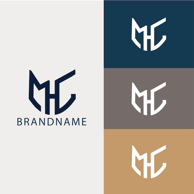 Modern monogram initial letter mht logo template