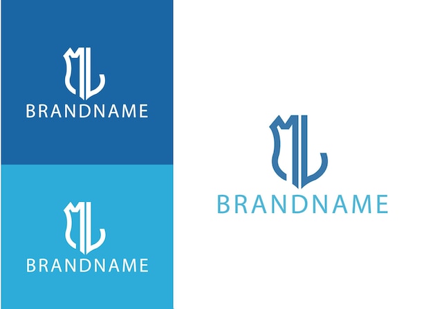 Modern monogram initial letter ml logo design template