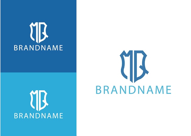 Modello di progettazione del logo moderno della lettera iniziale del monogramma mq