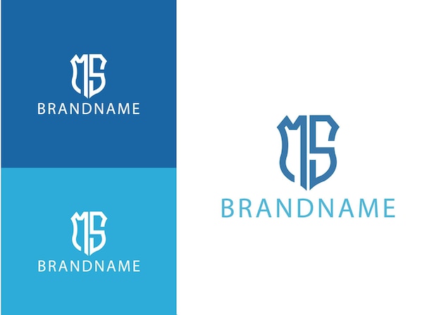 Modello di progettazione del logo moderno della lettera iniziale del monogramma ms