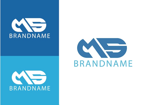 Modello di progettazione del logo moderno della lettera iniziale del monogramma ms