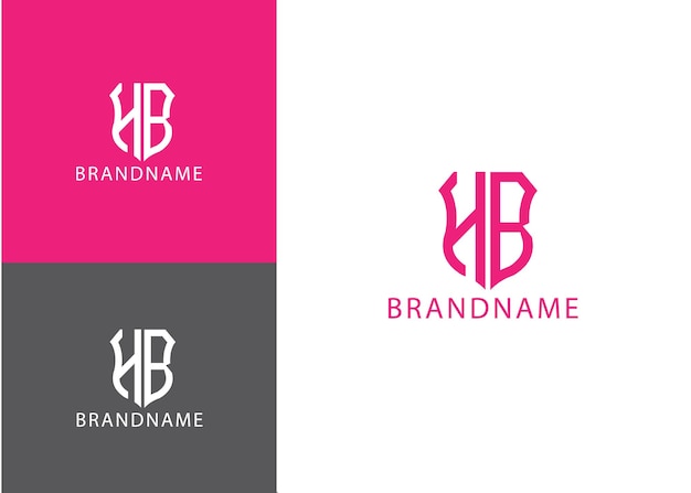Modern monogram initial letter nb logo design template