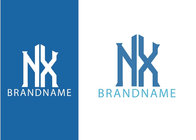 Modern monogram initial letter nx logo design template