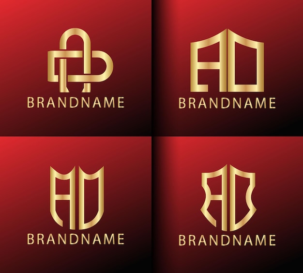 Modern monogram initial letter a o logo design template