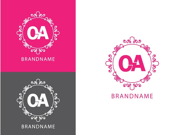 Vector modern monogram initial letter oa logo design template