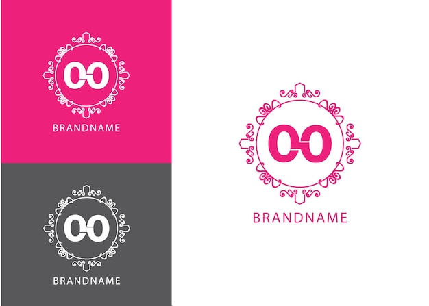 Modern monogram initial letter oo logo design template