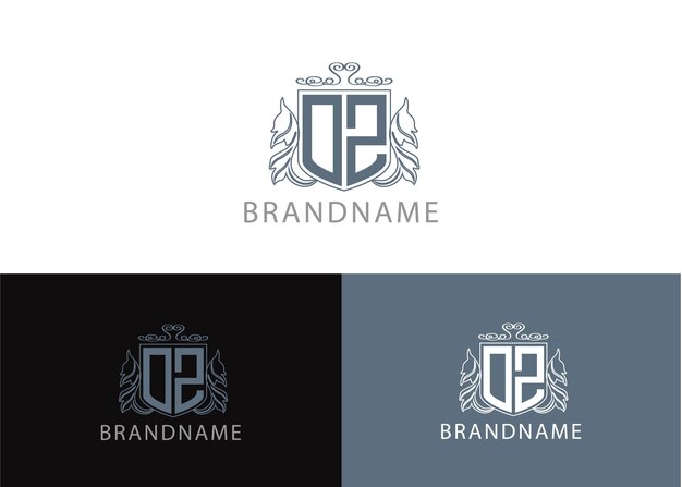 Modern monogram initial letter oz logo design template