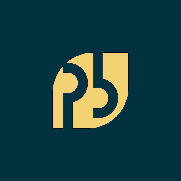 modern monogram initial letter PB or BP logo