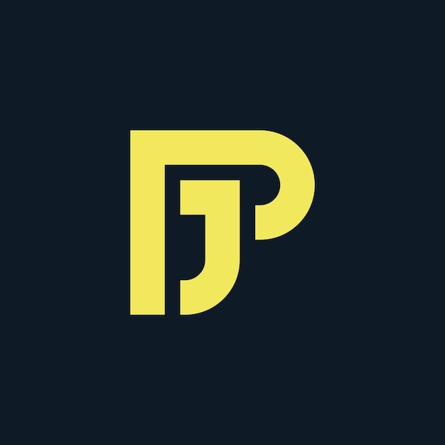 modern monogram initial letter PJ or JP logo